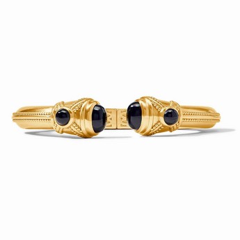 Black Cabochon Cuff Bracelet