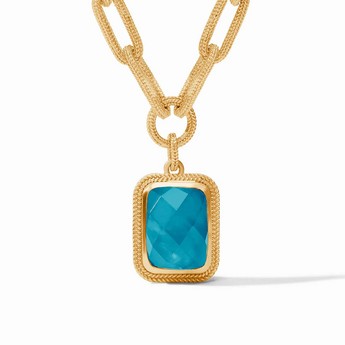 Cheval Paperclip Statement Necklace in Iridescent London Blue