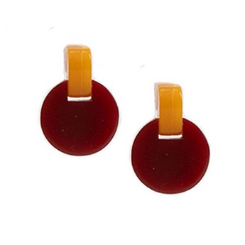 Panorama Round Link Earrings in Burgundy
