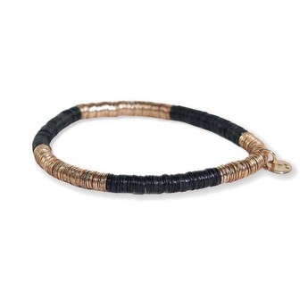 Black & Gold Stretch Bracelet