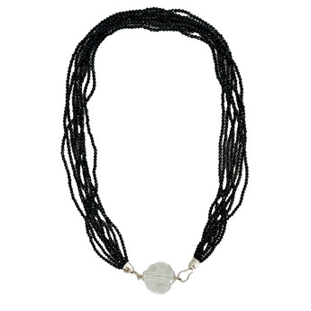 16mm Sputnik Crystal and Black Spinel Necklace