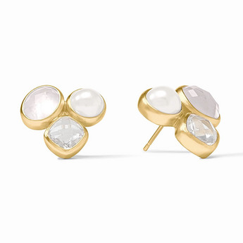Kaleidoscope Statement Stud Earrings in Clear Crystal