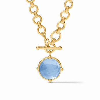 Honeybee Demi Charm Necklace in Chalcedony Blue