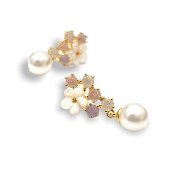 Petite Mother of Pearl Floral Drop Earrings