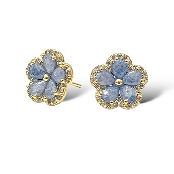 Blue Flower Stud Earrings