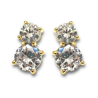 Mila Double Round Stud Earrings
