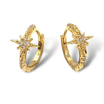 Petite Gold Star Huggie Earrings