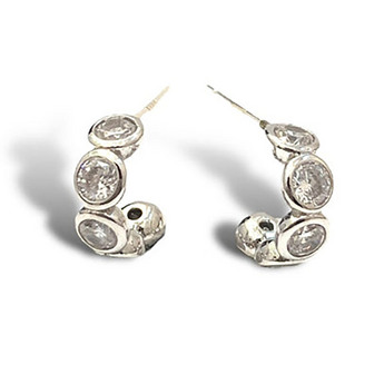 Petite Hoop Earrings in White Gold