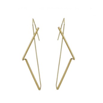 Ace Hoop Earrings in Satin Gold