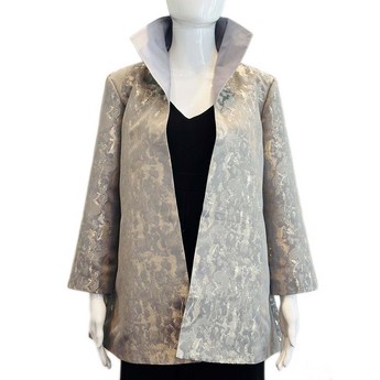 Swing Jacket in Silver Marble Pattern
