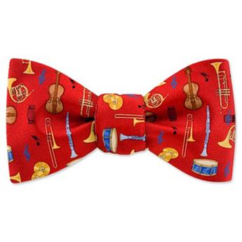 Musical Instruments Bow Tie - Red