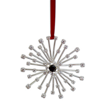Silver Starburst Chandelier Ornament (4” Diameter)
