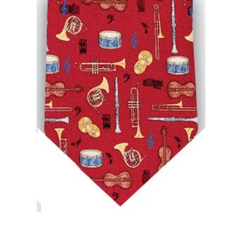 Musical Instruments Tie - Red