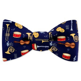 Musical Instruments Bow Tie - Navy