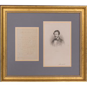 Signed Letter & Print : Gaetano Donizetti