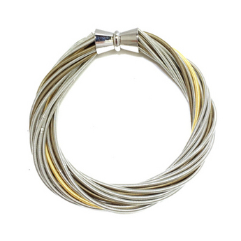 Gold & Silver Piano Wire Bracelet