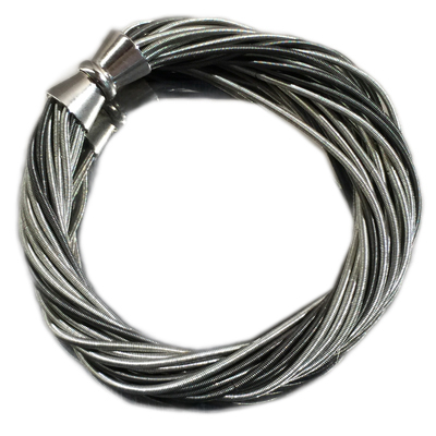 Black Silver Piano Wire Bracelet