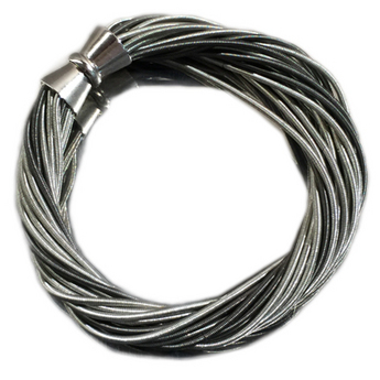 Black & Silver Piano Wire Bracelet