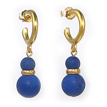 Gold & Lapis Hoop Earrings