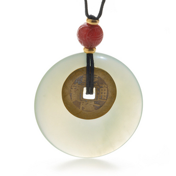 Jade Bi-Disc with Qing Coin Necklace
