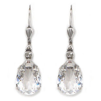  Clear Crystal Teardrop Earrings