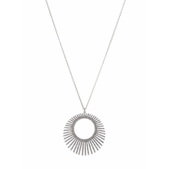 White-Gold Sputnik Necklace (17” LONG x 2” Diameter)
