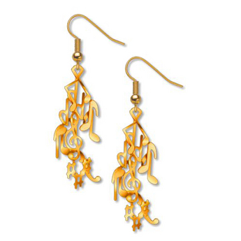 Gold Musical Notes Earrings