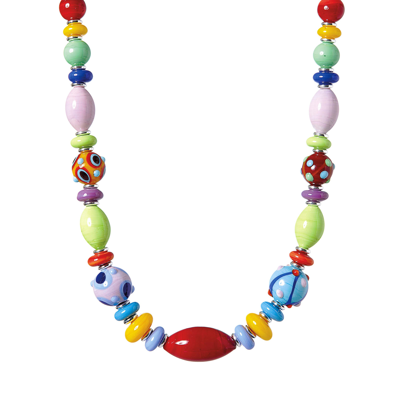 Multicolor Murano Glass Beads Necklace - Multicolor