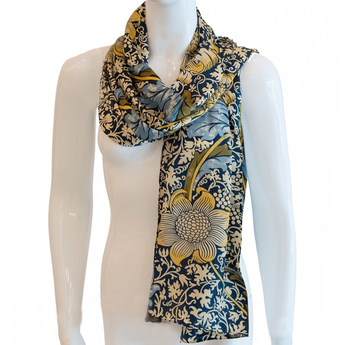  Gold & Blue William Morris Scarf