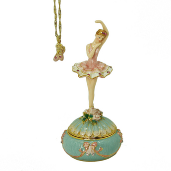 Pink Ballerina with Ballet Slippers Necklace