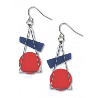 Triangle at Rest Red Earrings