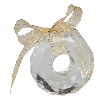 Sputnik Crystal Ornament With Small Facets, Charm & Black Velvet Bag