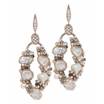 Keshi Pearls Oval Earrings