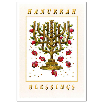 Hanukkah Blessings With Pomegranates By Ellen Sklar (Box Of 8)