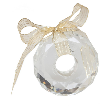 Sputnik Crystal Ornament with Small Facets, Charm & Black Velvet Bag (3”)