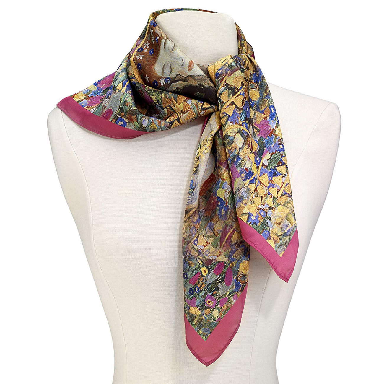 Klimt scarf The Kiss - Long silk scarf - Fibra Creativa