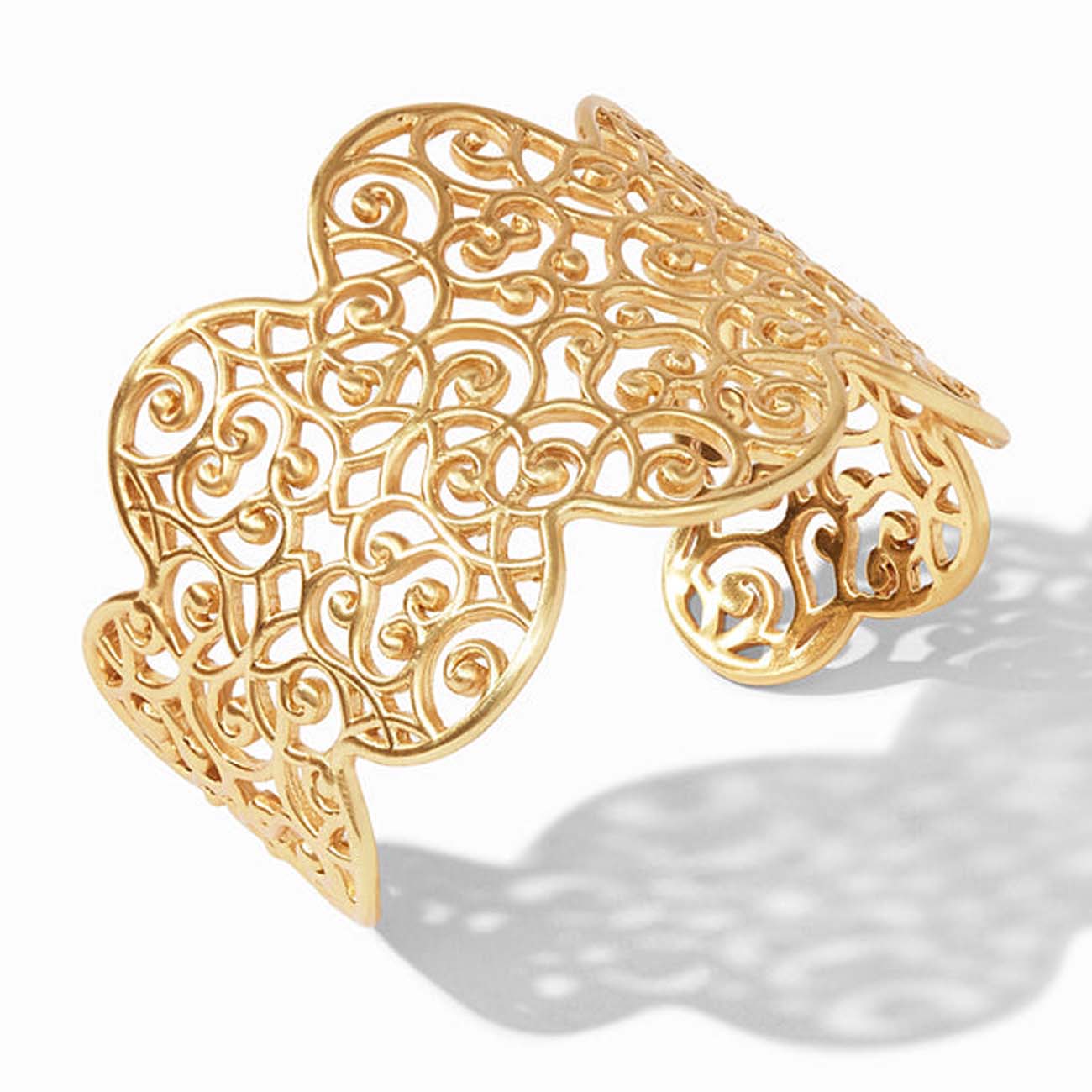 Candice Gold Cuff Bracelet in Gold Filigree